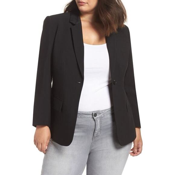 1. STATE Single Button Blazer Essential In Rich Black Color Size 16 - Picture 1 of 16
